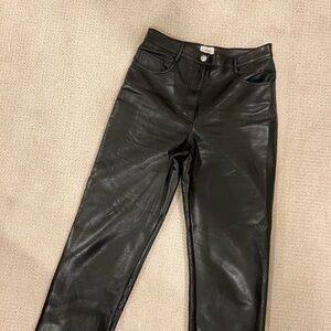 Aritzia faux leather high rise pant